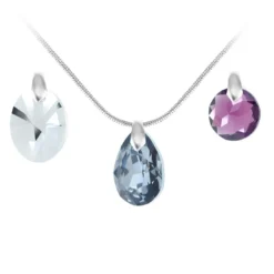 So Charm BijouxCollier par So Charm® et ses trois pendentifs So Charm® ornée de cristaux Swarovski® 6028-18-CRYS+2430-14-AMET+6433-16-SINI+SN016