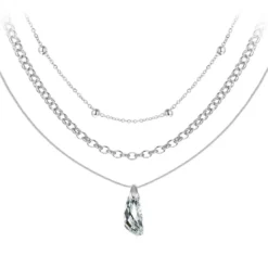 So Charm BijouxCollier par So Charm® ornée de cristaux Swarovski® BS4407-CRYS-SN016+B2378-ARGENT+B2370-ARGENT