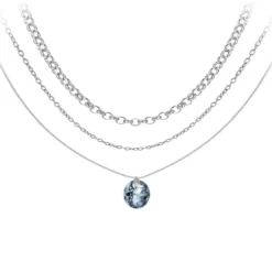 So Charm BijouxCollier par So Charm® ornée de cristaux Swarovski® BS4409-SINI-SN016+B2378-ARGENT+B2382-ARGENT