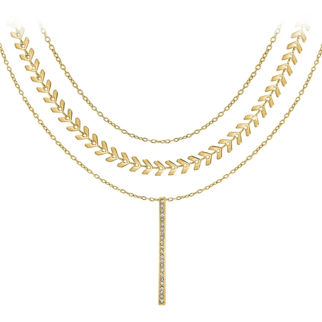 So Charm BijouxCollier par So Charm® ornée de cristaux Swarovski® BS3141-DORE+B2881-DORE+B2382-DORE