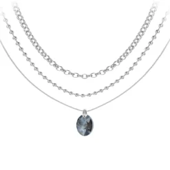 So Charm BijouxCollier par So Charm® ornée de cristaux Swarovski® BS4396-SINI-SN016+B2378-ARGENT+B2385-ARGENT