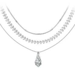 So Charm BijouxCollier par So Charm® ornée de cristaux Swarovski® BS4402-CRYS-SN016+B2881-ARGENT+B2387-ARGENT
