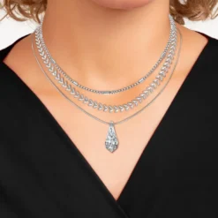 So Charm BijouxCollier par So Charm® ornée de cristaux Swarovski® BS4402-CRYS-SN016+B2881-ARGENT+B2387-ARGENT