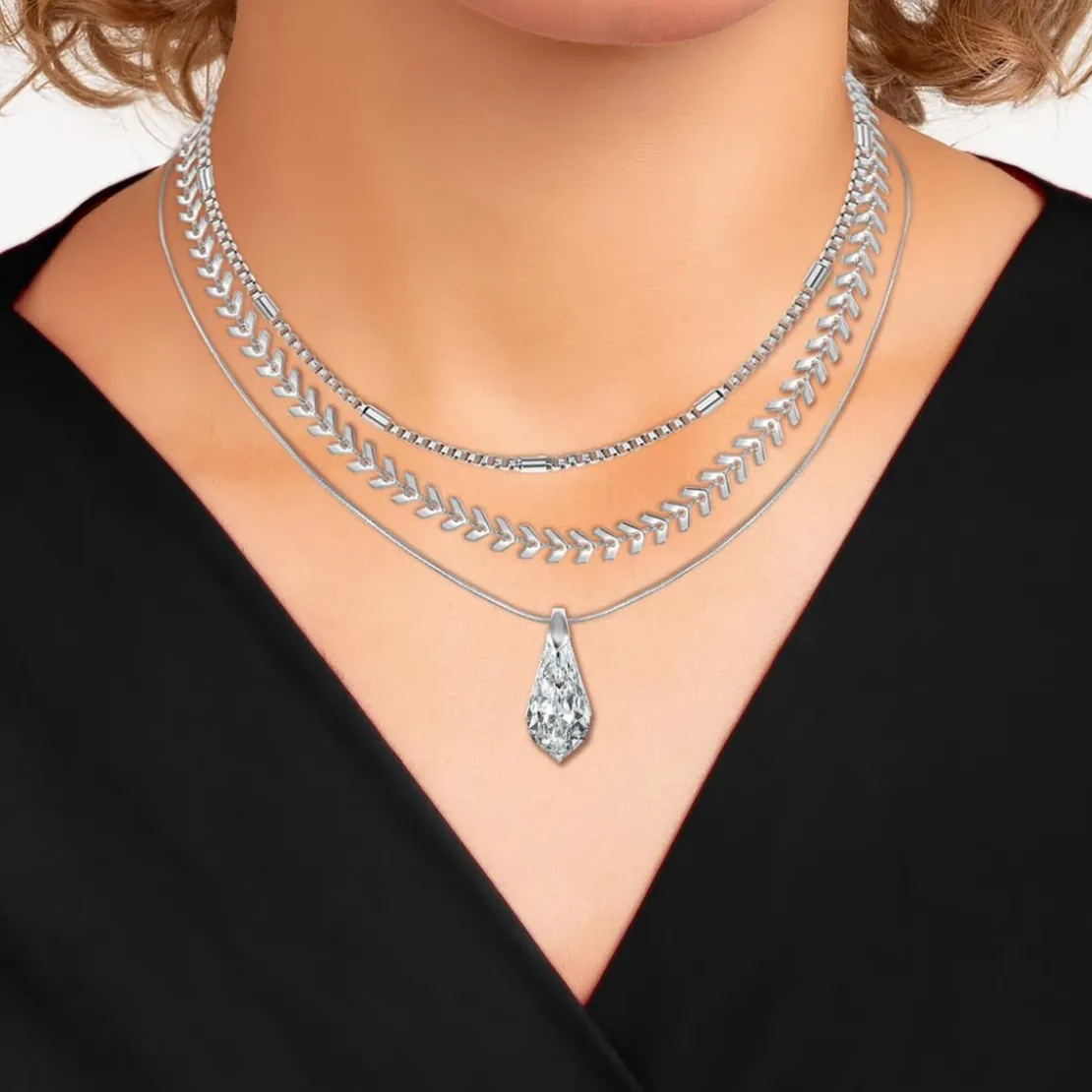 So Charm BijouxCollier par So Charm® ornée de cristaux Swarovski® BS4402-CRYS-SN016+B2881-ARGENT+B2387-ARGENT