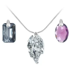 So Charm BijouxCollier par So Charm® et ses trois pendentifs So Charm® ornée de cristaux Swarovski® 6435-16-SINI+6438-16-AMET+6735-26-CRYS