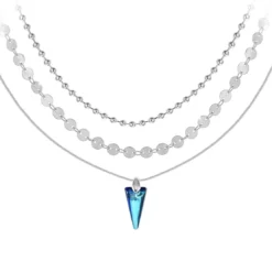 So Charm BijouxCollier par So Charm® ornée de cristaux Swarovski® BS4400-BEBL-SN016+B2392-ARGENT+B2385-ARGENT