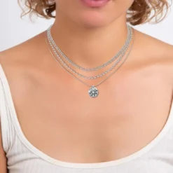 So Charm BijouxCollier par So Charm® ornée de cristaux Swarovski® BS4409-CRYS-SN016+B2378-ARGENT+B2385-ARGENT