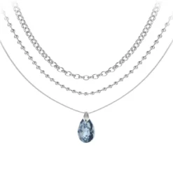So Charm BijouxCollier par So Charm® ornée de cristaux Swarovski® BS4405-SINI-SN016+B2378-ARGENT+B2385-ARGENT