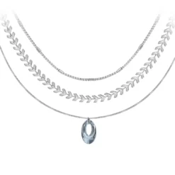 So Charm BijouxCollier par So Charm® ornée de cristaux Swarovski® BS4397-SINI-SN054-ARGENT+B2881-ARGENT+B2387-ARGENT