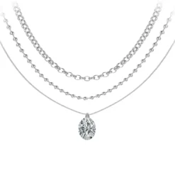 So Charm BijouxCollier par So Charm® ornée de cristaux Swarovski® BS4396-CRYS-SN016+B2378-ARGENT+B2385-ARGENT