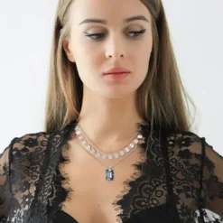So Charm BijouxCollier par So Charm® ornée de cristaux Swarovski® BS4411-SINI-SN016+B2392-ARGENT+B2382-ARGENT