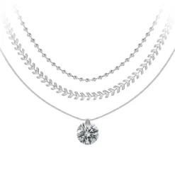 So Charm BijouxCollier rond par So Charm® ornée de cristaux Swarovski® BS4394-CRYS-SN016+B2881-ARGENT+B2385-ARGENT