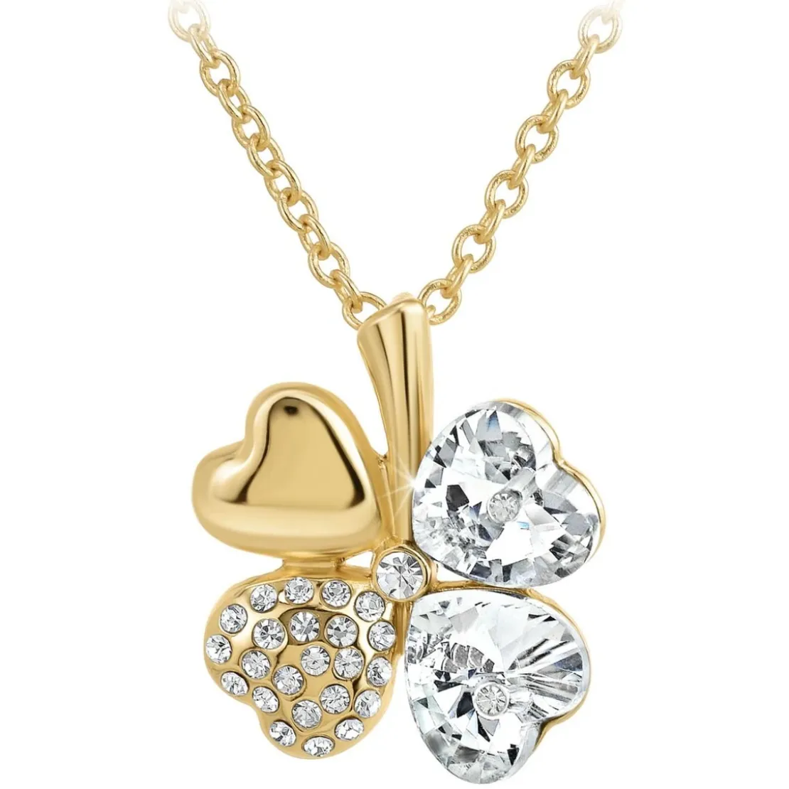 So Charm BijouxCollier trèfle par So Charm® ornée de cristaux Swarovski® BS0128-DORE-CRYS
