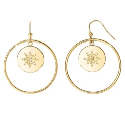 So Charm BijouxCréolesSo Charm - BD2318-BO-DORE-DIAMANT-BLANC - Boucles D'Oreilles Dorées