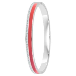 So Charm BijouxJonc FemmeSo Charm - B4338-ARGENT-ROUGE - Bracelet Email Argenté