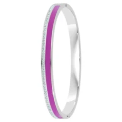 So Charm BijouxJonc FemmeSo Charm - B4338-ARGENT-VIOLET - Bracelet Email Argenté