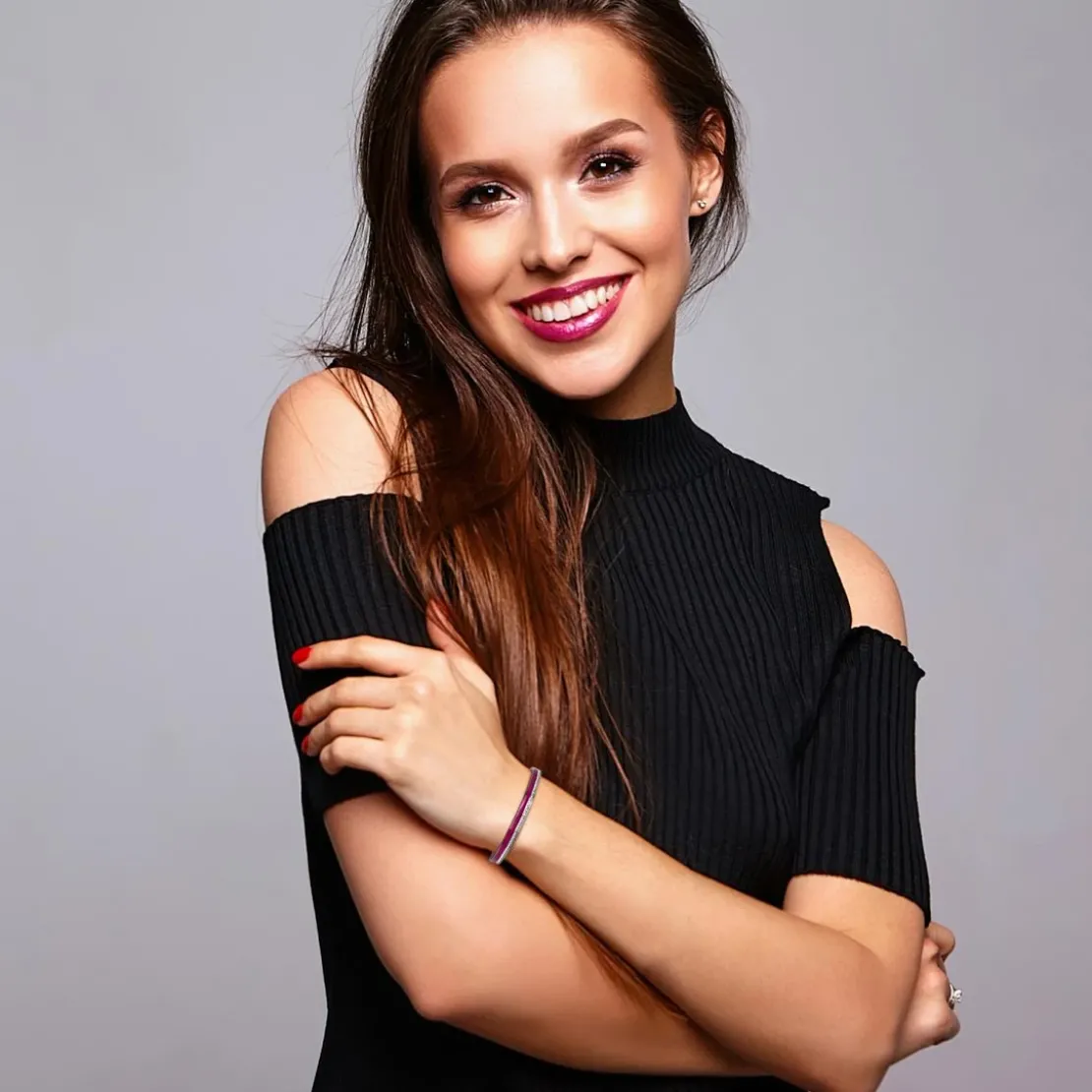 So Charm BijouxJonc FemmeSo Charm - B4338-ARGENT-VIOLET - Bracelet Email Argenté
