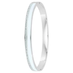 So Charm BijouxJonc FemmeSo Charm - B4338-ARGENT-BLANC - Bracelet Email Argenté