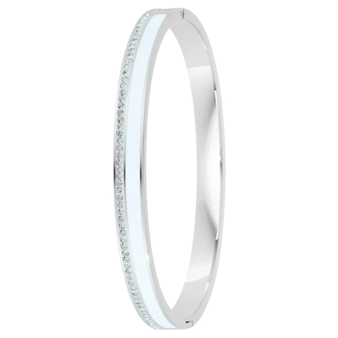 So Charm BijouxJonc FemmeSo Charm - B4338-ARGENT-BLANC - Bracelet Email Argenté