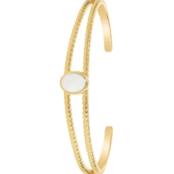 So Charm BijouxJonc FemmeSo Charm - B4237-BLANC - Bracelet Mode Doré