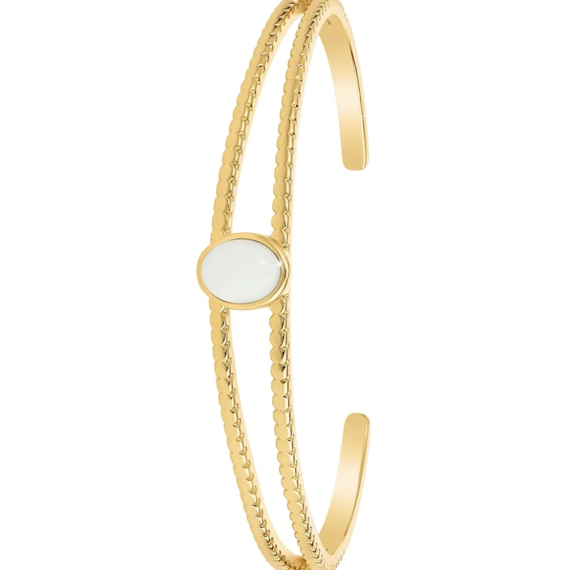 So Charm BijouxJonc FemmeSo Charm - B4237-BLANC - Bracelet Mode Doré