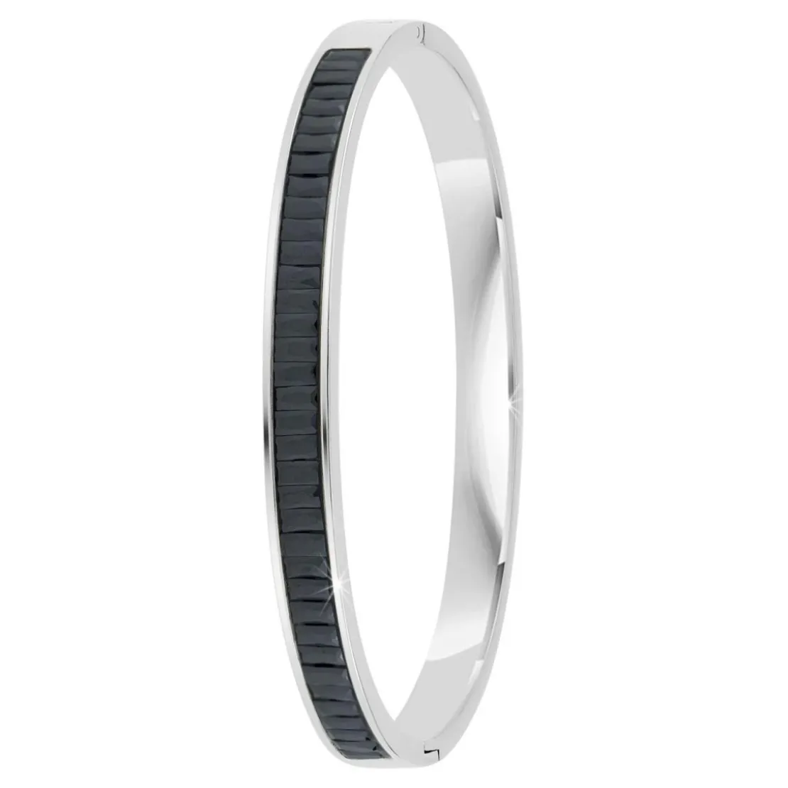 So Charm BijouxJonc FemmeSo Charm - B4337-ARGENT-NOIR - Bracelet Mode Argenté