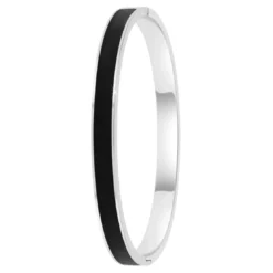 So Charm BijouxJonc FemmeSo Charm - B4339-ARGENT-NOIR - Bracelet Email Argenté