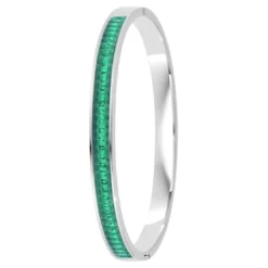 So Charm BijouxJonc FemmeSo Charm - B4337-ARGENT-VERT - Bracelet Mode Argenté