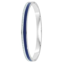 So Charm BijouxJonc FemmeSo Charm - B4338-ARGENT-BLEUFONCE - Bracelet Email Argenté