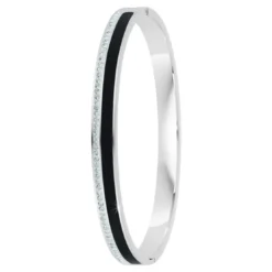 So Charm BijouxJonc FemmeSo Charm - B4338-ARGENT-NOIR - Bracelet Email Argenté