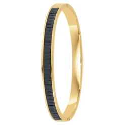 So Charm BijouxJonc FemmeSo Charm - B4337-DORE-NOIR - Bracelet Mode Doré