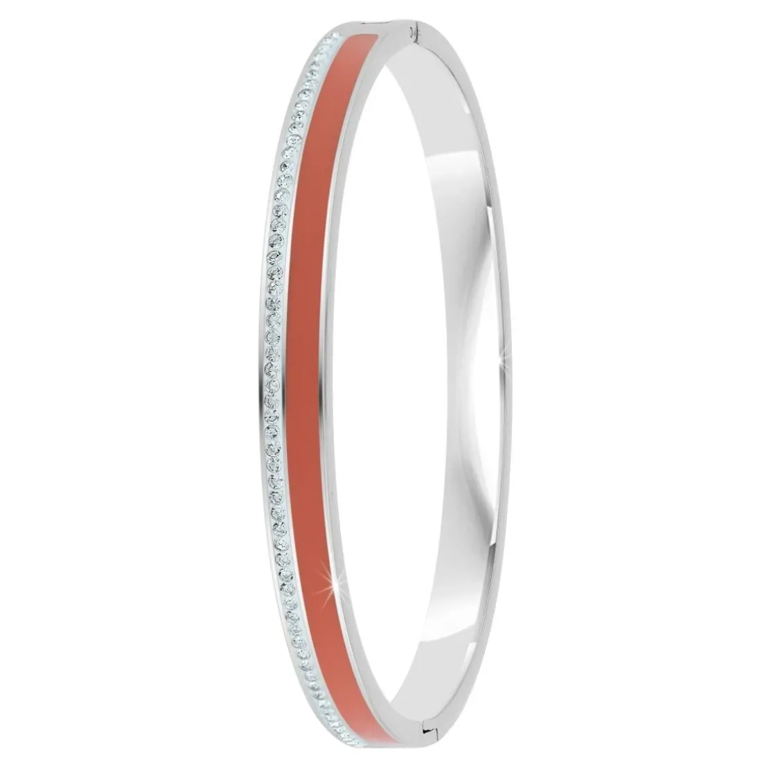 So Charm BijouxJonc FemmeSo Charm - B4338-ARGENT-ORANGE - Bracelet Email Argenté