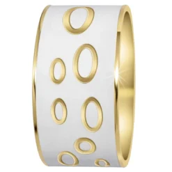 So Charm BijouxManchette Femme So Charm - B3391-DORE - Bracelet Email Blanc