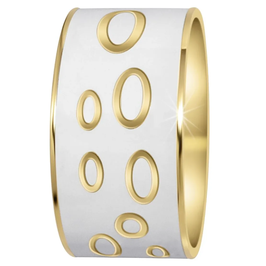 So Charm BijouxManchette Femme So Charm - B3391-DORE - Bracelet Email Blanc