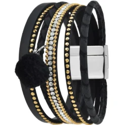 So Charm BijouxManchette Femme So Charm - B3353-NOIR - Bracelet Mode Noir