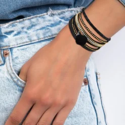 So Charm BijouxManchette Femme So Charm - B3353-NOIR - Bracelet Mode Noir