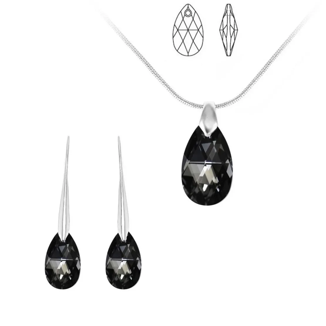 So Charm BijouxParure par So Charm® ornée de cristaux Swarovski® BS010-SN016-SINI+BS010-SE003-SINI