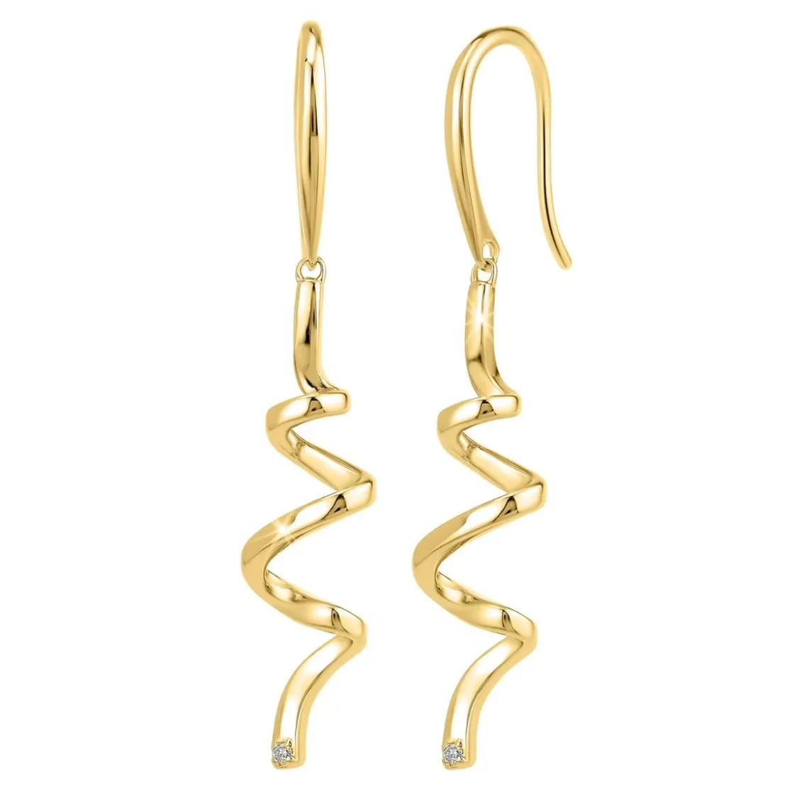 So Charm BijouxPendantes So Charm - BD1549-BO-DORE-DIAMANT-BlANC - Boucles D'Oreilles Dorées