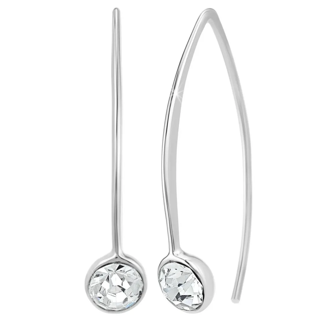 So Charm BijouxPendantes So Charm - B3149-ARGENT-CRYS - Boucles D'Oreilles Argentées