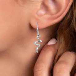 So Charm BijouxPendantes So Charm - BD1549-BO-ARGENT-DIAMANT-NOIR - Boucles D'Oreilles Argentées