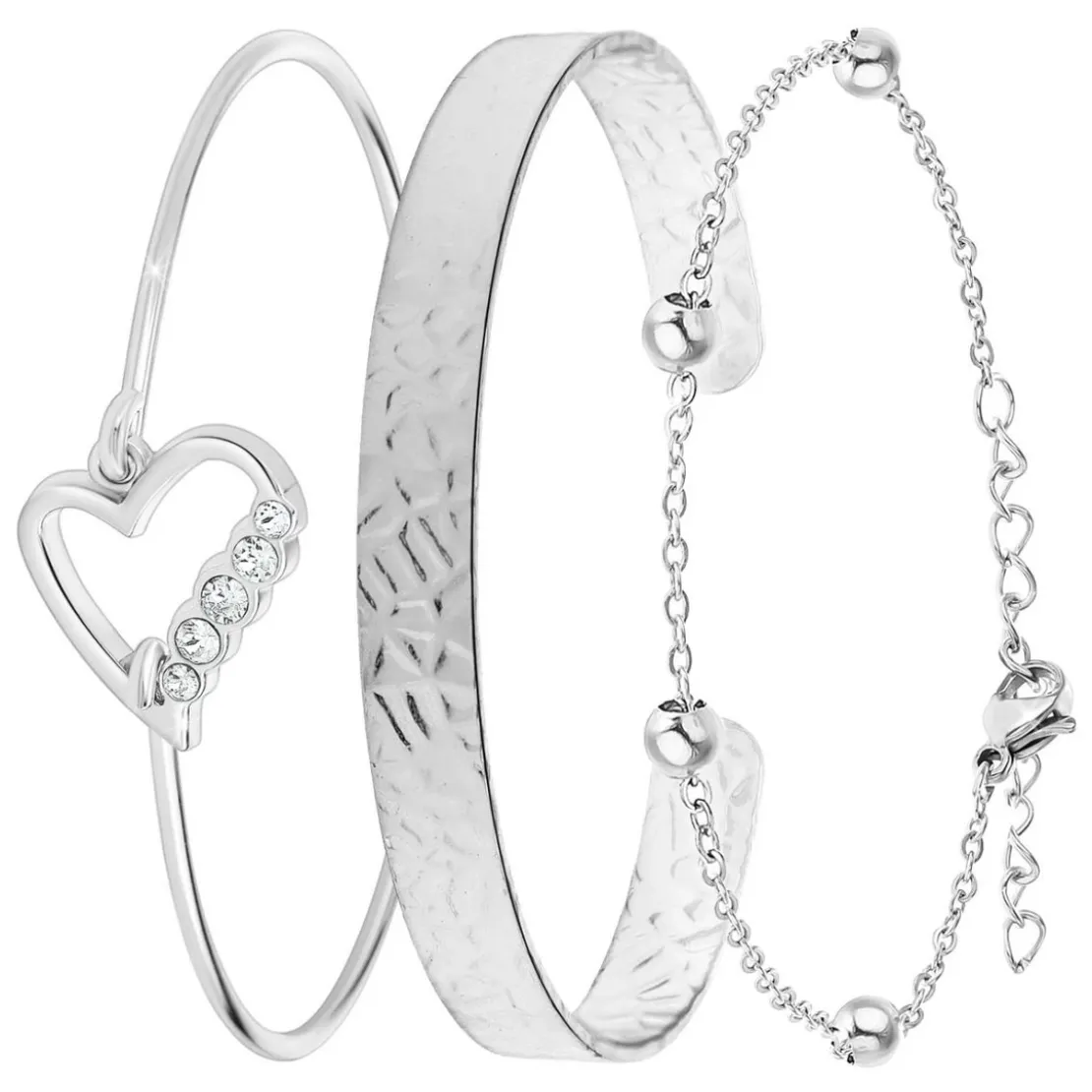 So Charm BijouxSet de 3 bracelets So Charm® ornée de cristaux Swarovski® BS040-ARGENT+B2500-ARGENT+B2371-ARGENT