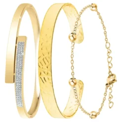 So Charm BijouxSet de 3 bracelets So Charm® ornée de cristaux Swarovski® BS2532-DORE+B2500-DORE+B2371-DORE
