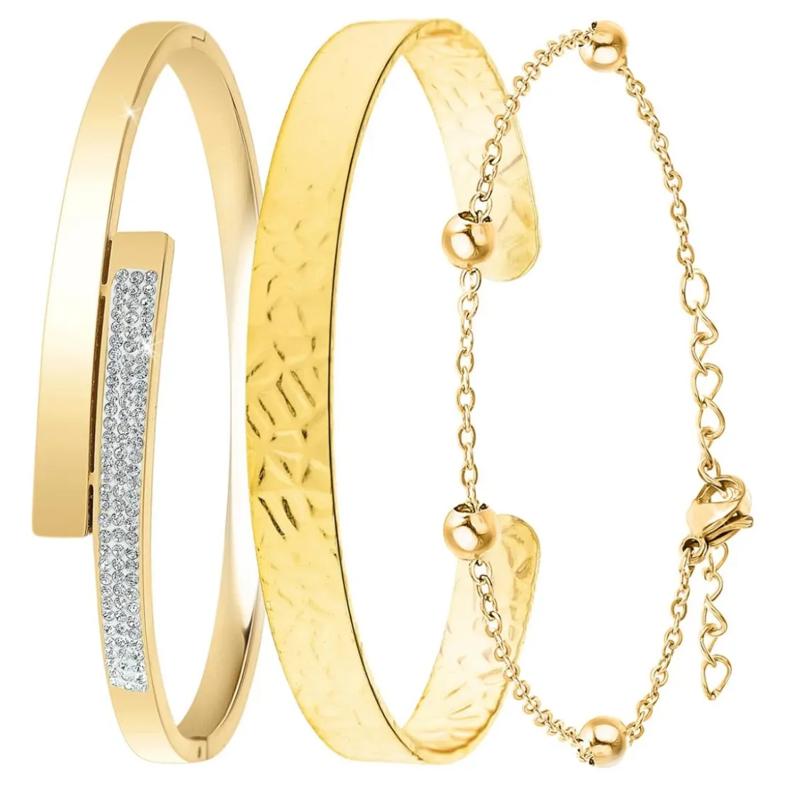 So Charm BijouxSet de 3 bracelets So Charm® ornée de cristaux Swarovski® BS2532-DORE+B2500-DORE+B2371-DORE