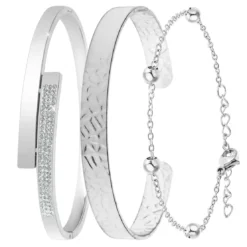 So Charm BijouxSet de 3 bracelets So Charm® ornée de cristaux Swarovski® BS2532-ARGENT+B2500-ARGENT+B2371-ARGENT