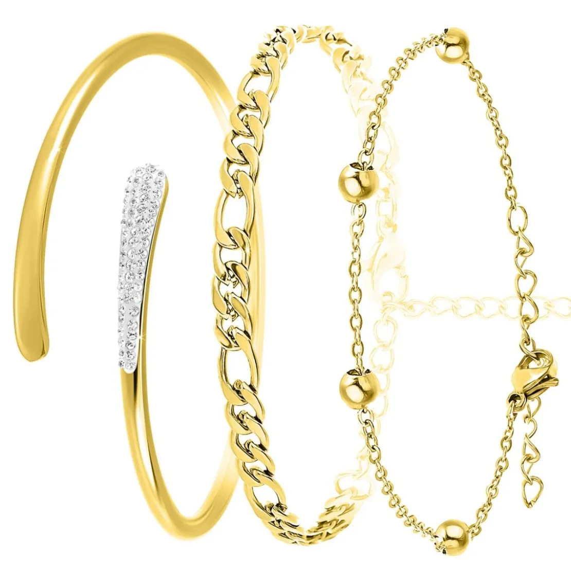 So Charm BijouxSet de 3 bracelets So Charm® ornée de cristaux Swarovski® BS1927-DORE+B2384-DORE+B2371-DORE