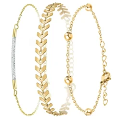 So Charm BijouxSet de 3 bracelets So Charm® ornée de cristaux Swarovski® BS2642-DORE+B2882-DORE+B2371-DORE