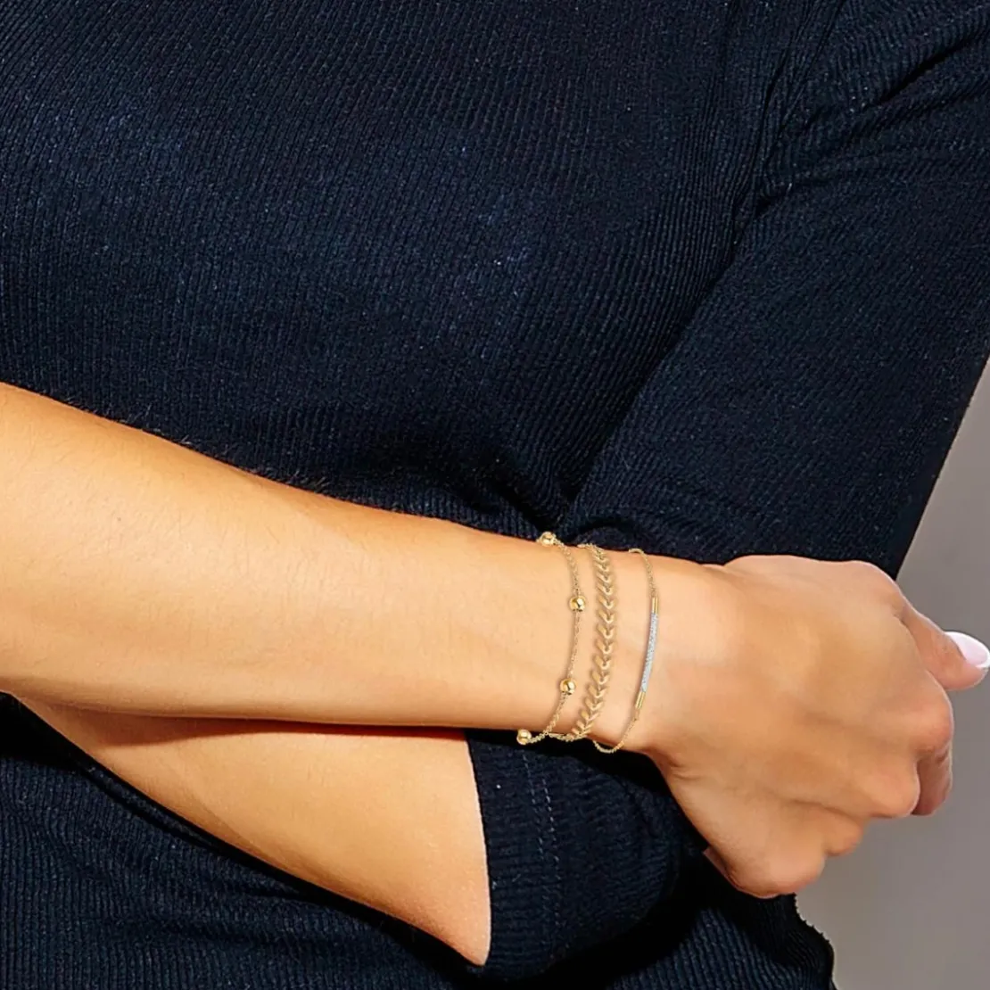 So Charm BijouxSet de 3 bracelets So Charm® ornée de cristaux Swarovski® BS2642-DORE+B2882-DORE+B2371-DORE