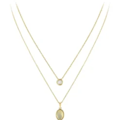 So Charm BijouxSet de 2 colliers par So Charm® ornée de cristaux Swarovski® B2458-WHITE-ONYX+BS3086-DORE