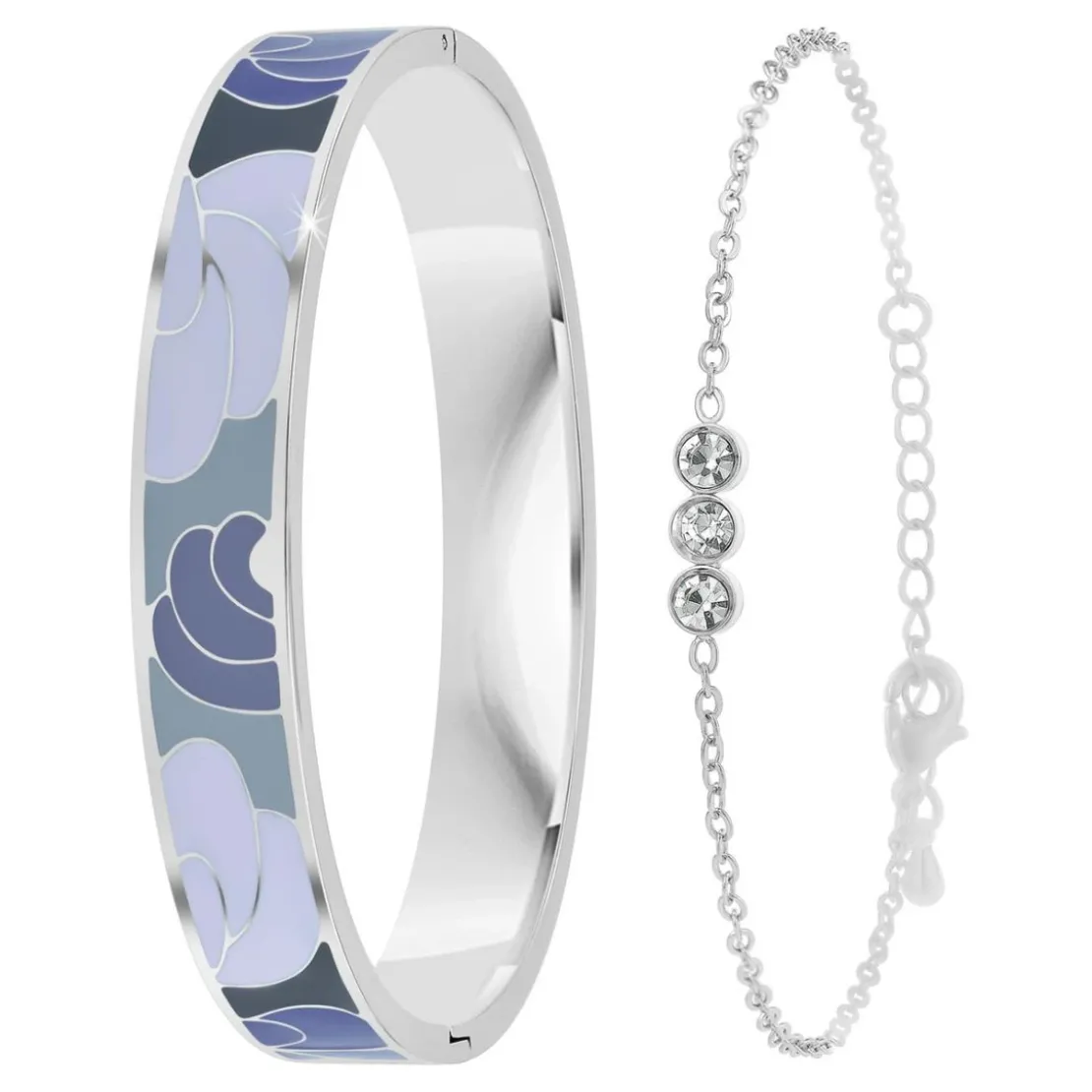 So Charm BijouxSet de deux bracelets So Charm® ornée de cristaux Swarovski® B4344-ARGENT+BS4274-ARGENT