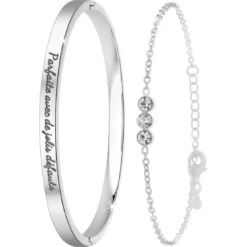 So Charm BijouxSet de deux bracelets So Charm® ornée de cristaux Swarovski® B2803-14-ARGENT+BS4274-ARGENT